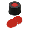 neochrom® Schraubkappen ND13 mit Loch, PP schwarz, Septum PTFE rot/Sil. weiss/PT - Art. Nr. 70776