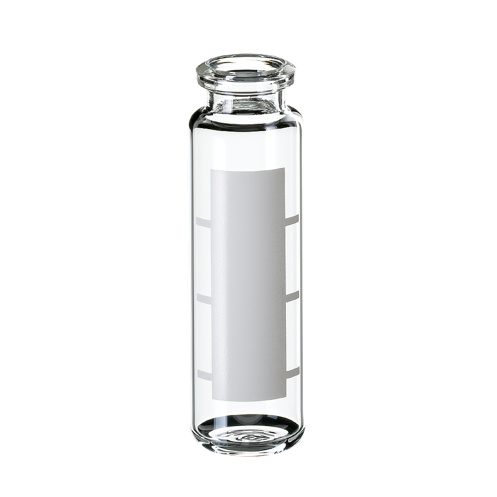 neochrom® ND20 Headspace Flaschen, 20 ml Klarglas, 75,5 x 23 mm, Schriftfeld, Füllmarkierung - Art. Nr. 70794