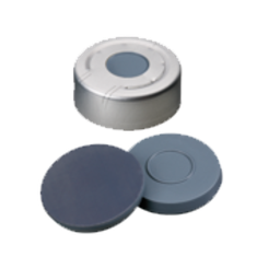 [70816] neochrom® Alu-Headspace-Kappe ND20 farblos Septum Butyl/ PTFE grau, 50° shore - Art. Nr. 70816