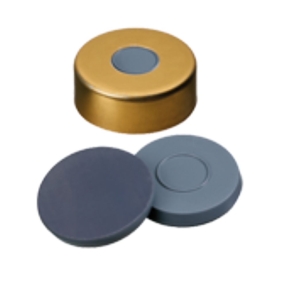 Bördelkappe gold ND20 magnetisch Loch 8 mm Butyl/P