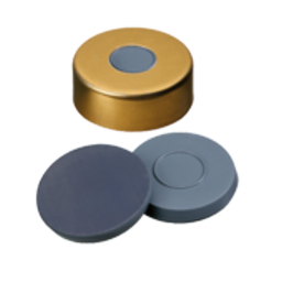 [70817] neochrom® Bördelkappe gold ND20 magnetisch, Loch 8 mm, Butyl/PTFE grau, 100 St. - Art. Nr. 70817