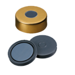 [70822] neochrom® Bördelkappe gold ND20 magnetisch, Loch 8 mm, Pharma-Fix Butyl/PTFE, 1 - Art. Nr. 70822