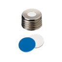 neochrom® Schraubkappe magnetisch ND18 silber, 8mm Loch, Silikon weiss/PTFE blau - Art. Nr. 70846