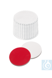 neochrom® Schraubkappen ND20 weiss geschl., Silikon weiss/PTFE rot, 100 Stck./Pac - Art. Nr. 70894