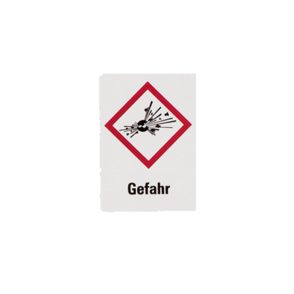 Gefahrensymbole GHS01 Explosiv+Gefahr Papier 26 x 