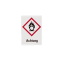 Gefahrensymbole GHS03 Brandfördernd+Achtung Papier
