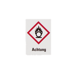[71954] Gefahrensymbole GHS03 Brandfördernd+Achtung, Papier 26 x 37 mm, 1000 St./Rolle - Art. Nr. 71954