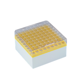 [78038] Kryo-Aufbewahrungsboxen (PC), 81 Plätze, 77 mm hoch, gelb, 6 Stck./Pack - Art. Nr. 78038