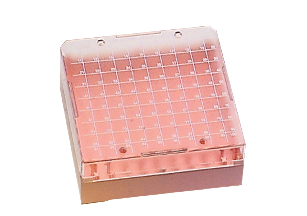 Kryo-Aufbewahrungsboxen aus PS, 100 Stellplätze, rosa - Art. Nr. 78043