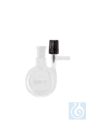 [B2737] Stickstoff-Rundkolben (Schlenk-Kolben) mit PTFE-Ventilhahn, 25 ml, NS 14/23, Ven - Art. Nr. B2737