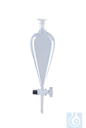 [B2804] Scheidetrichter nach Squibb, mit massivem Glasküken, 250 ml, NS 29/32, Bohrung 4 - Art. Nr. B2804