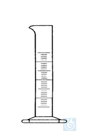 [E1276] Messzylinder 25 ml, niedrige Form, Sechskantfuss, Boro Kl. B - Art. Nr. E1276