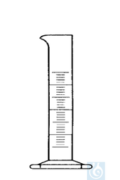 [E1279] Messzylinder 250 ml, niedrige Form, Sechskantfuss, Boro Kl. B - Art. Nr. E1279