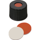 neochrom® Schraubkappen ND8 m. Loch, PP, Septum Red Rubber/PTFE beige, 100 St./ - Art. Nr. EC1300