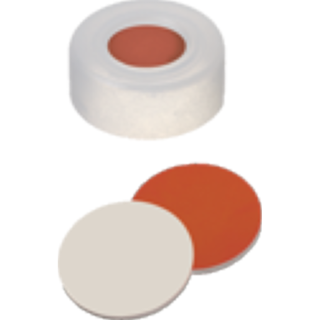 neochrom® PE-Kappen ND11 m. Loch, weiss, weich, Red Rubber/PTFE beige, 100 Stck. - Art. Nr. EC1317