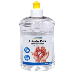 [10906] Händedesinfektionsmittel - Hände Des - 500 ml Flasche - Art. Nr. 10906