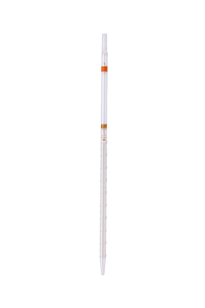 Hirschmann Messpipette 1,0:0,01 ml weite Öffnung, Klarglas, Strichtlg, bis Spitze geteilt, 12 Stk. Art. Nr. NH-0013